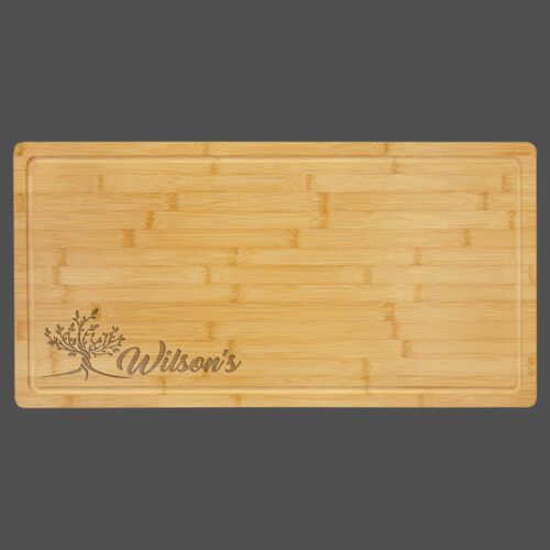 23 3/4" x 12" Bamboo Cutting Board with Drip Ring Thumbnail